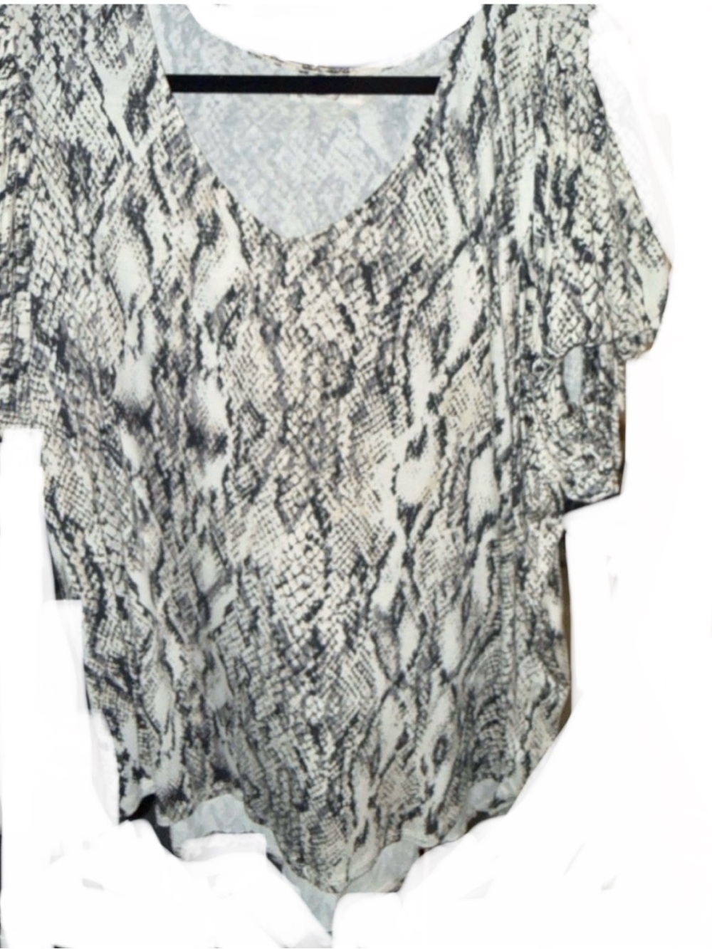 Maurices Black & White Snake Print V-Neck Tunic